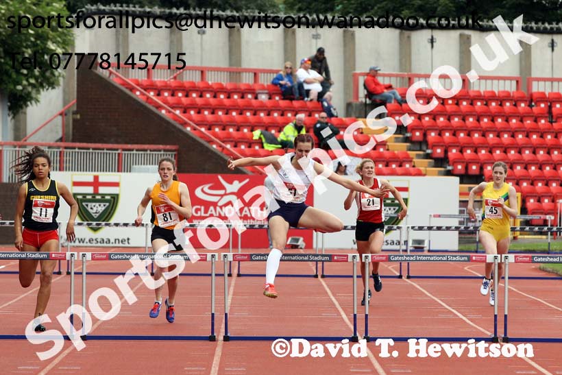 Senior girls 400 metres hurdles, English Schools Track and Field. Photo: David T. Hewitson/Sports for All Pics